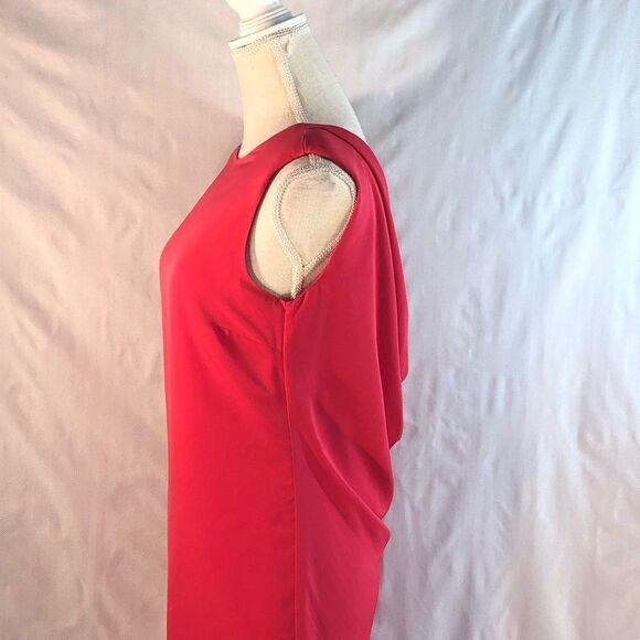Zara Red Colored Sleeveless Sheath with Back Drape Dress XS - Picture 5 of 14